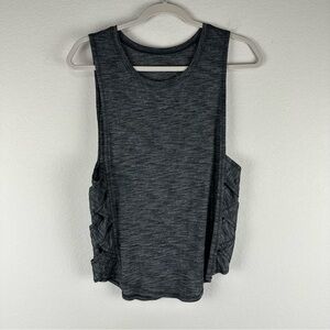 Lululemon Heathered Black Var-City Muscle Athletic Athleisure Tank Top Size 0